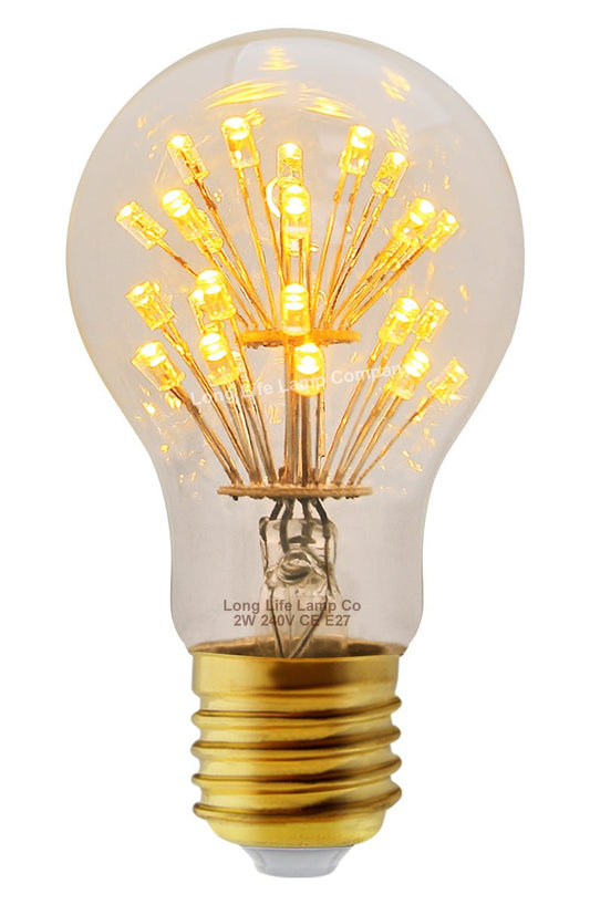 2w Vintage LED Light Bulb E27 Clear Glass Tree Filament A60 - Energy Light Bulbs - Free delivery on all orders