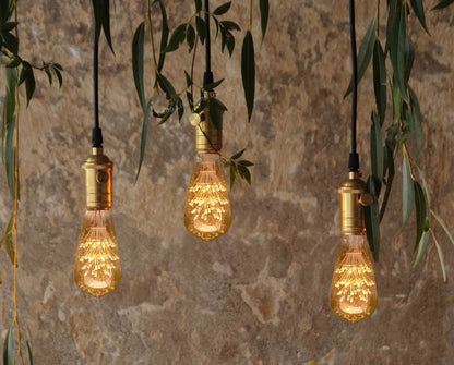 2w Vintage LED Squirrel Cage Light Bulb B22 Clear Glass Tree Filament ST58 - Energy Light Bulbs - Free delivery on all orders