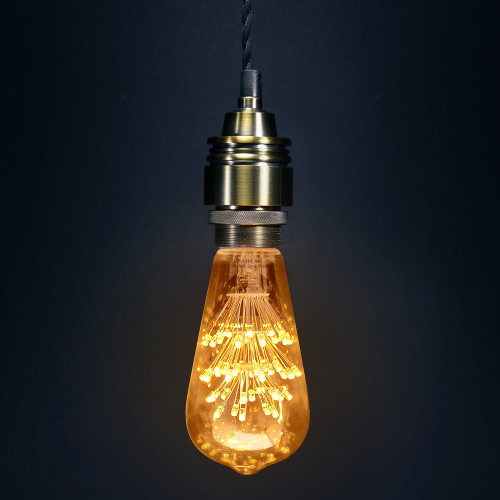 2w Vintage LED Squirrel Cage Light Bulb E27 Clear Glass Tree Filament ST58 - Energy Light Bulbs - Free delivery on all orders