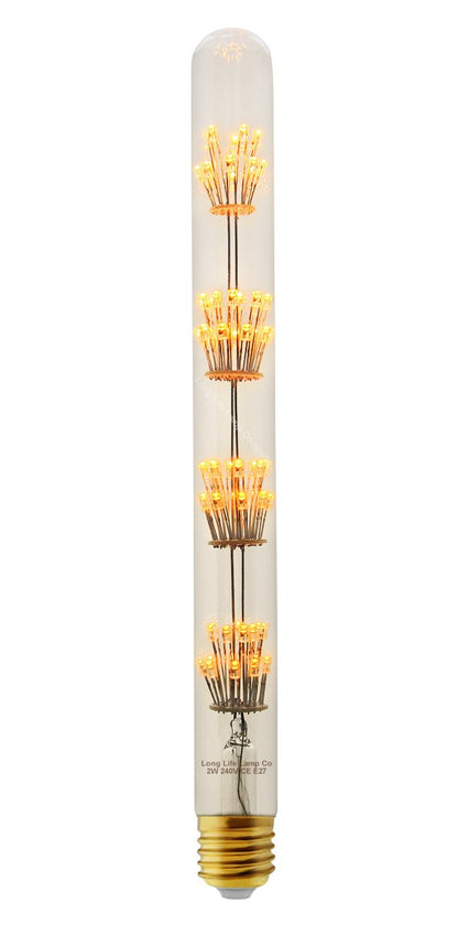 2w Vintage LED Tube Light Bulb E27 Clear Glass Tree Filament T28 - Energy Light Bulbs - Free delivery on all orders