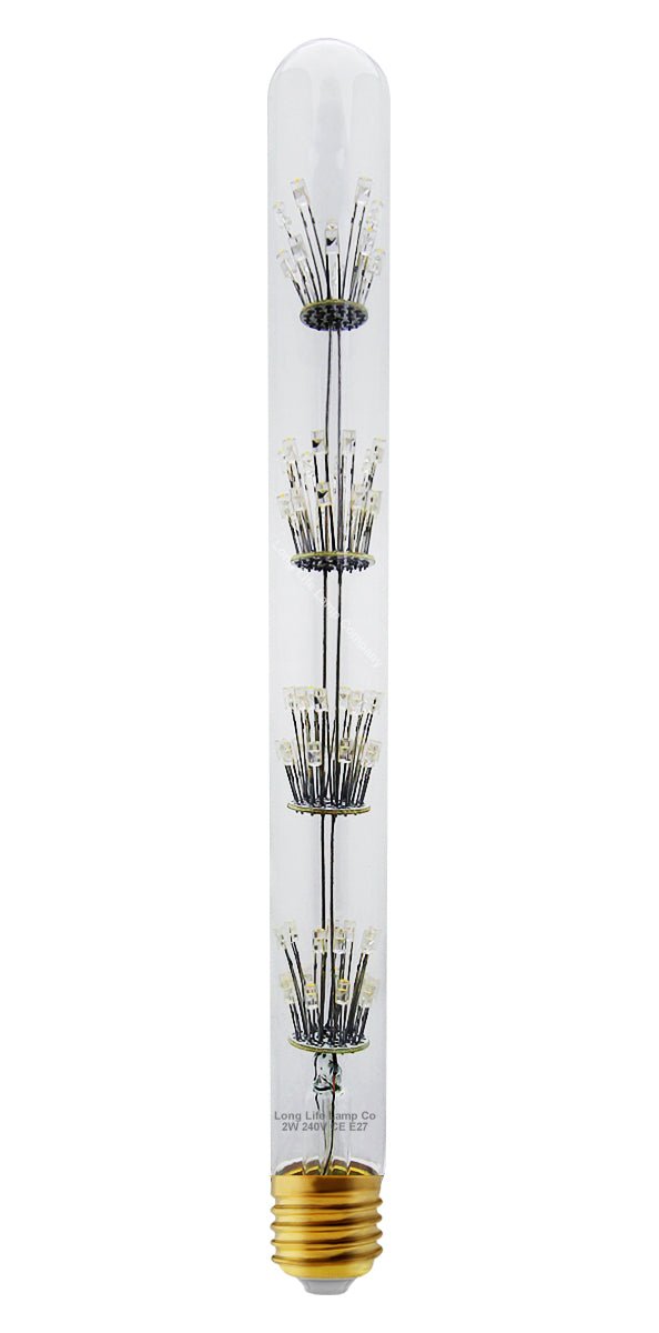 2w Vintage LED Tube Light Bulb E27 Clear Glass Tree Filament T28 - Energy Light Bulbs - Free delivery on all orders