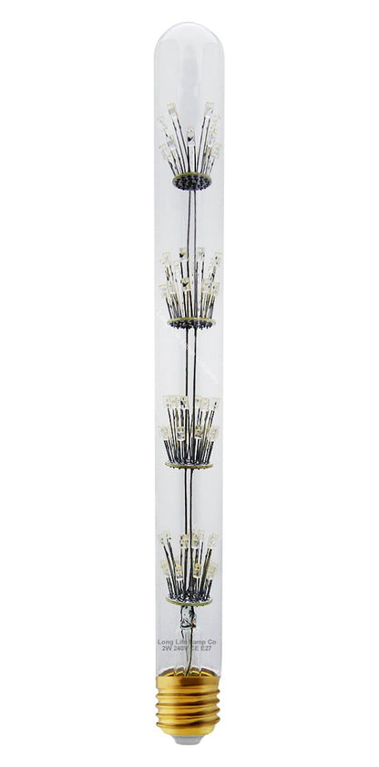 2w Vintage LED Tube Light Bulb E27 Clear Glass Tree Filament T28 - Energy Light Bulbs - Free delivery on all orders