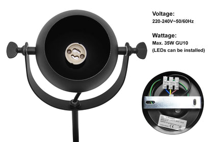 3 Way Ceiling Spot Light Adjustable Eyeball GU10 Black Metal Finish - Energy Light Bulbs - Free delivery on all orders