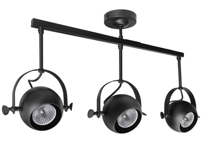 3 Way Ceiling Spot Light Adjustable Eyeball GU10 Black Metal Finish - Energy Light Bulbs - Free delivery on all orders