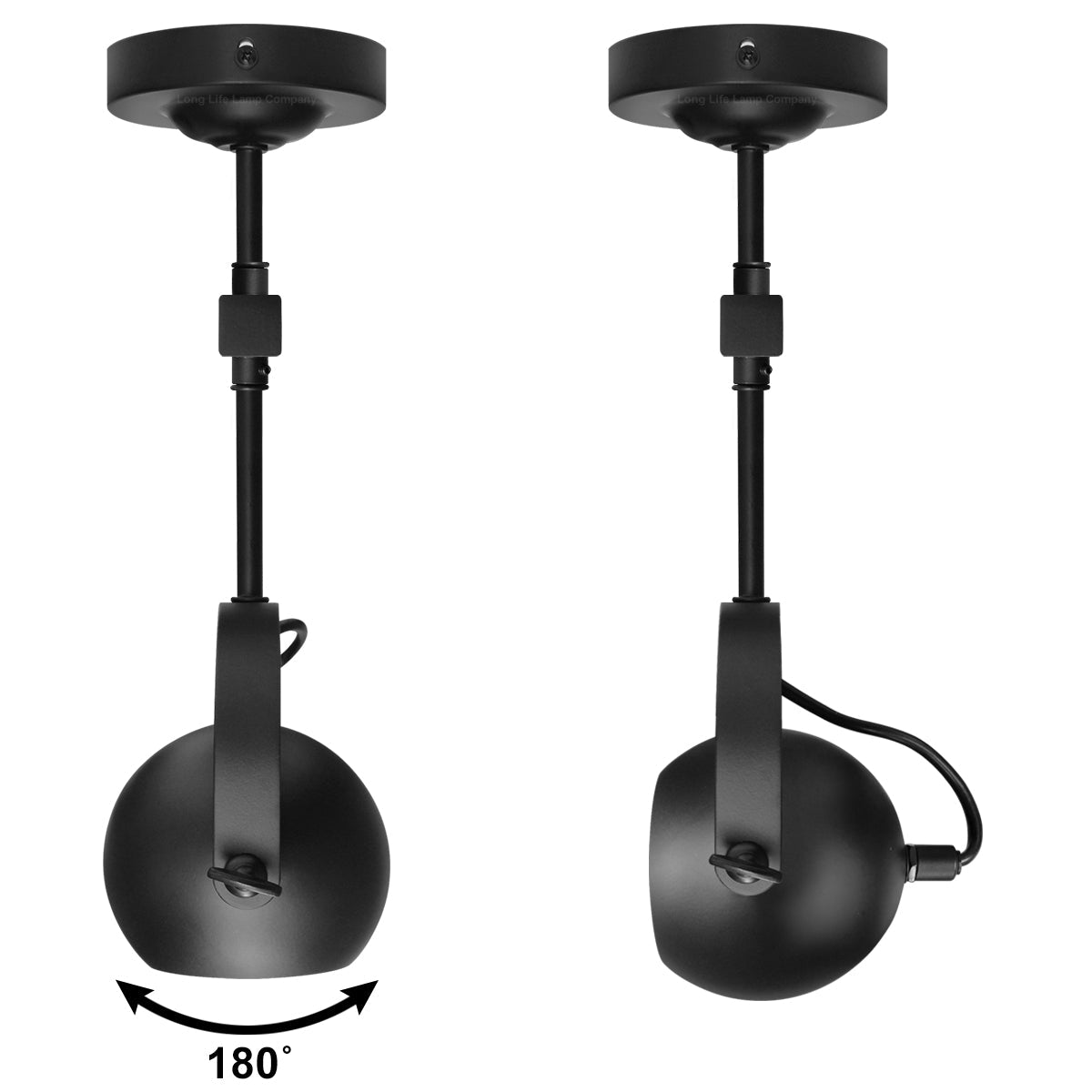 3 Way Ceiling Spot Light Adjustable Eyeball GU10 Black Metal Finish - Energy Light Bulbs - Free delivery on all orders