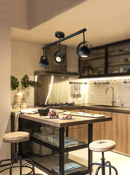 3 Way Ceiling Spot Light Adjustable Eyeball GU10 Black Metal Finish - Energy Light Bulbs - Free delivery on all orders