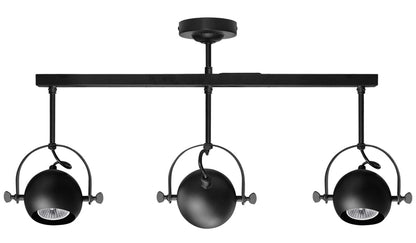 3 Way Ceiling Spot Light Adjustable Eyeball GU10 Black Metal Finish - Energy Light Bulbs - Free delivery on all orders