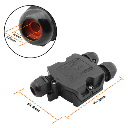 3 Way Waterproof IP68 Junction Box Push Clip - Energy Light Bulbs - Free delivery on all orders