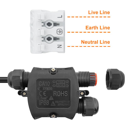 3 Way Waterproof IP68 Junction Box Push Clip - Energy Light Bulbs - Free delivery on all orders