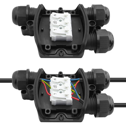 3 Way Waterproof IP68 Junction Box Push Clip - Energy Light Bulbs - Free delivery on all orders