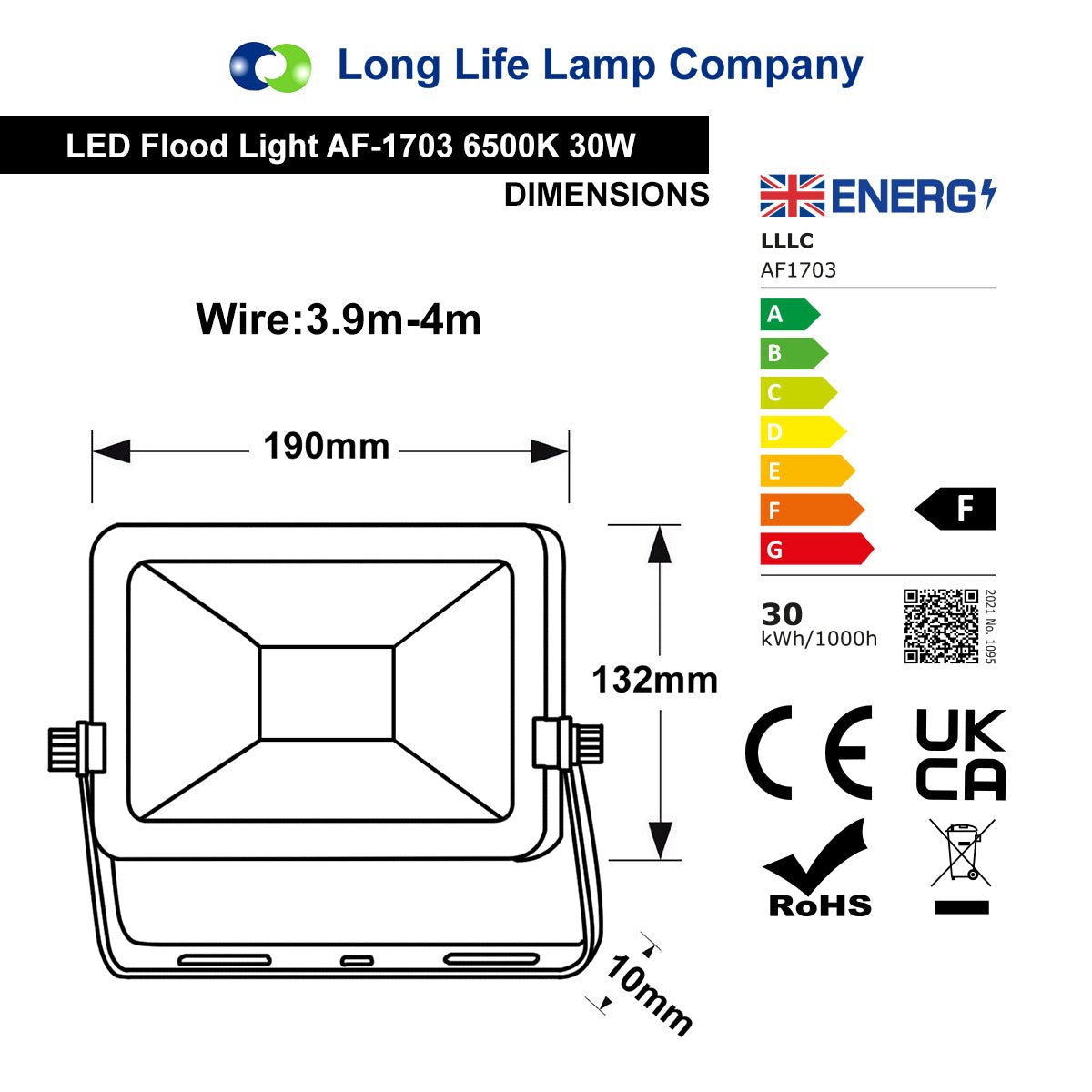 30w LED Floodlight IP65 Waterproof Cool White - Energy Light Bulbs - Free delivery on all orders
