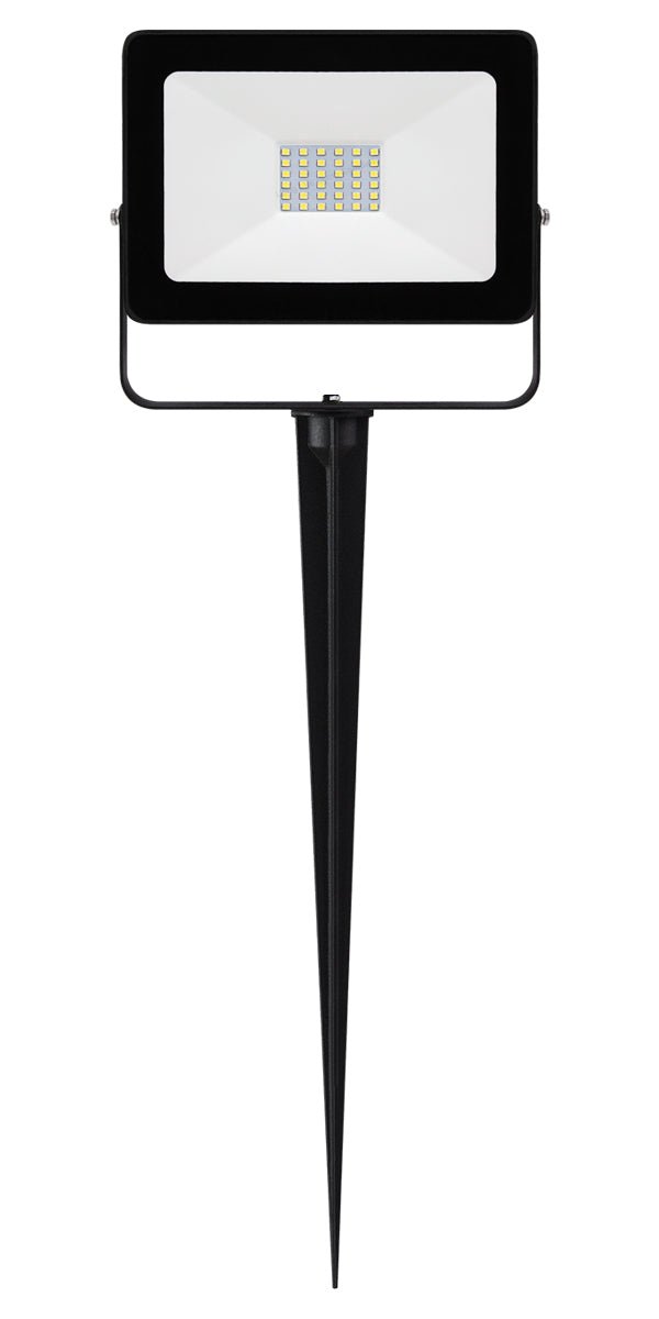 30W LED Ground Mount Flood Light Cool White 4 meter wire UK plug with Spike 450mm Long Stake - Energy Light Bulbs - Free delivery on all orders