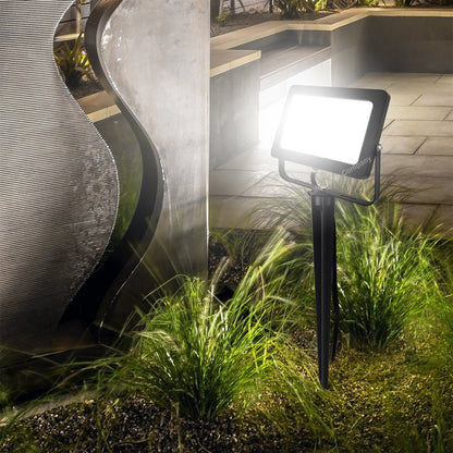 30W LED Ground Mount Flood Light Cool White 4 meter wire UK plug with Spike 450mm Long Stake - Energy Light Bulbs - Free delivery on all orders