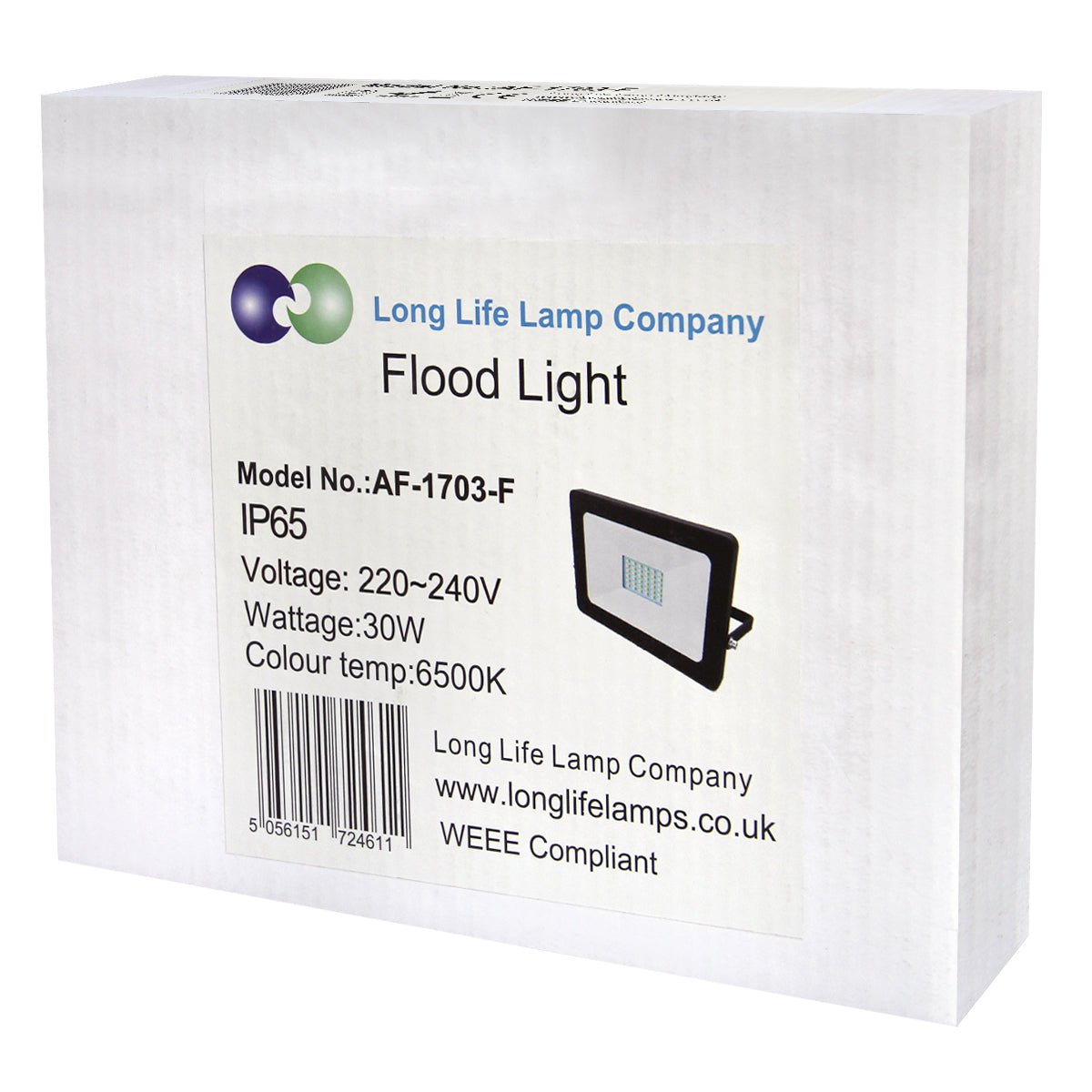 30W LED Ground Mount Flood Light Cool White 4 meter wire UK plug with Spike 450mm Long Stake - Energy Light Bulbs - Free delivery on all orders