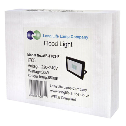 30W LED Ground Mount Flood Light Cool White 4 meter wire UK plug with Spike 450mm Long Stake - Energy Light Bulbs - Free delivery on all orders