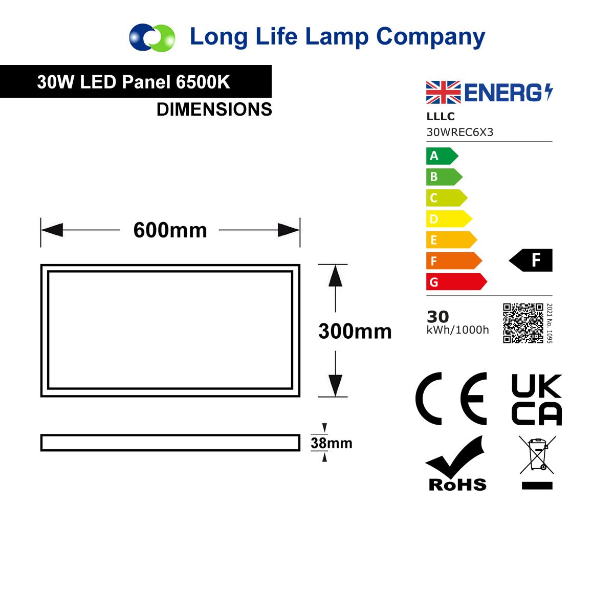 30w LED Panel 300 x 600 Surface Mount Ceiling Down Light Cool White - Energy Light Bulbs - Free delivery on all orders