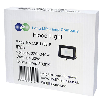 30W Outdoor LED Flood Light Warm White 3000K IP65 - Energy Light Bulbs - Free delivery on all orders