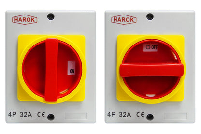 32A Rotary Isolator Switch 4 Pole - Energy Light Bulbs - Free delivery on all orders