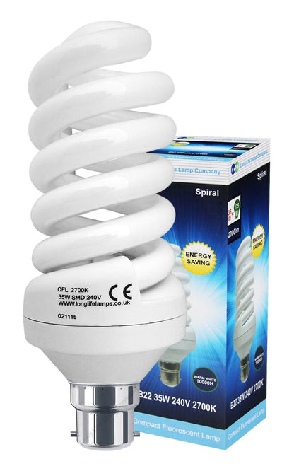 35w B22 Energy Saving Spiral Light Bulb 175w Equivalent Special Offer - Energy Light Bulbs - Free delivery on all orders