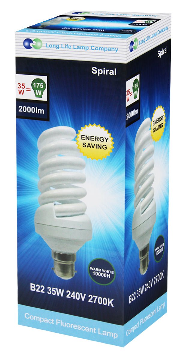 35w B22 Energy Saving Spiral Light Bulb 175w Equivalent Special Offer - Energy Light Bulbs - Free delivery on all orders