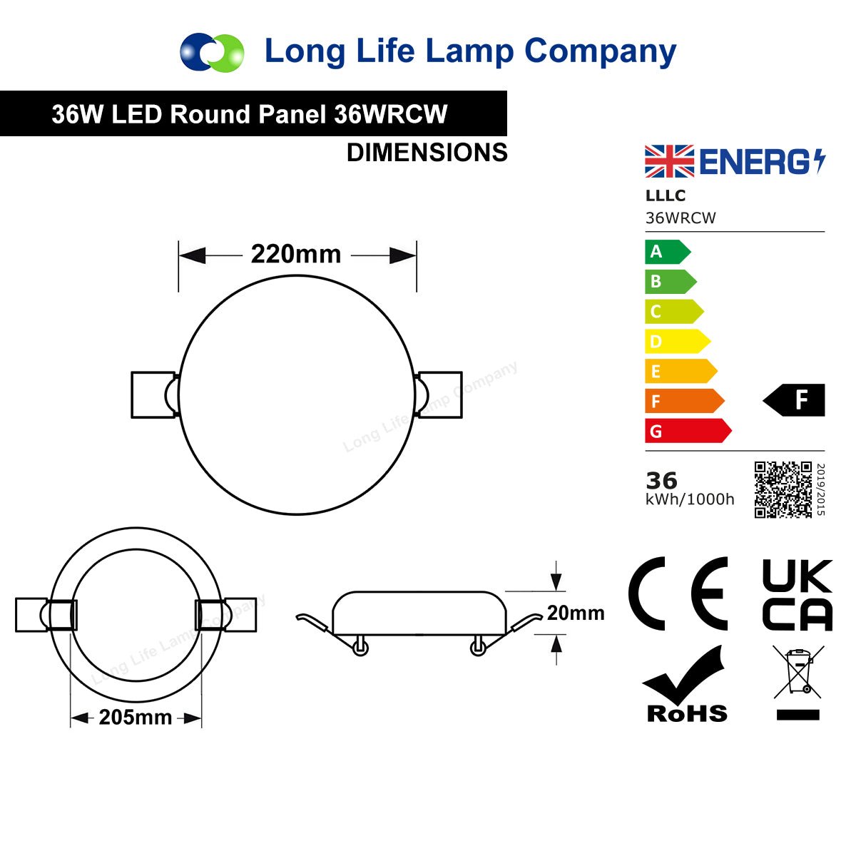36W Round LED Panel Ceiling Light Spot Flush Mount - Free delivery on all orders