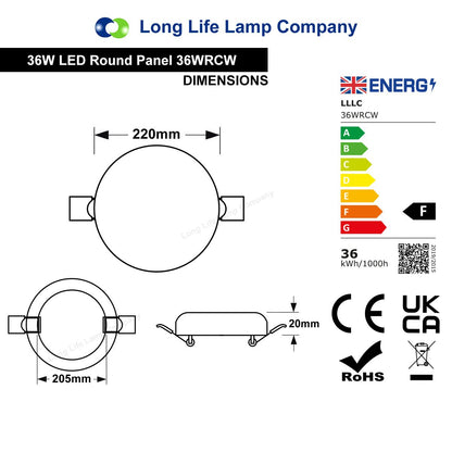 36W Round LED Panel Ceiling Light Spot Flush Mount - Free delivery on all orders