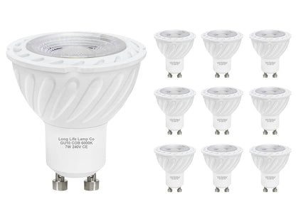 10 Pack 7w COB LED GU10 Replacement 65w Halogen Cool White