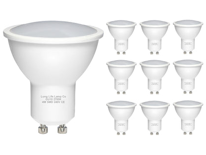 10 Pack 4w LED GU10 High Brightness Warm White