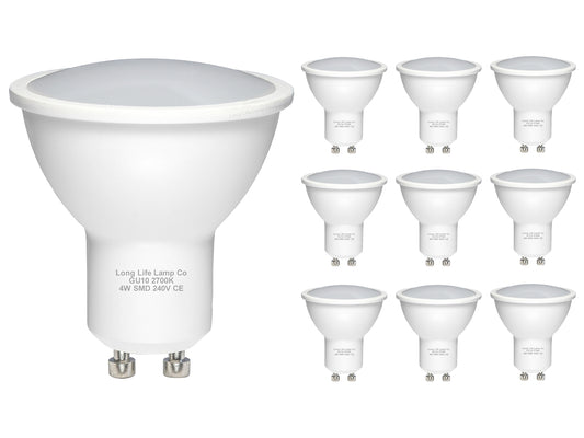 10 Pack 4w LED GU10 High Brightness Warm White