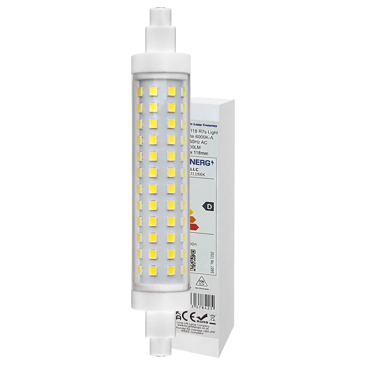 R7s 118mm LED Bulb 12W 6000K Flood Light Replacement - 2 Pack