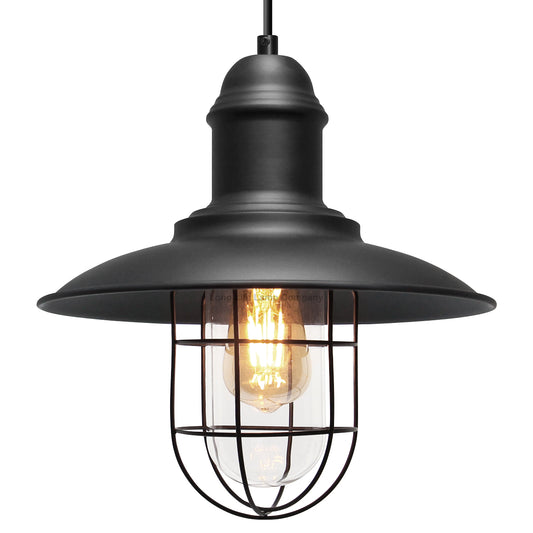 Vintage Industrial Nautical Fishermans Hanging Ceiling Pendant Lamp Shade