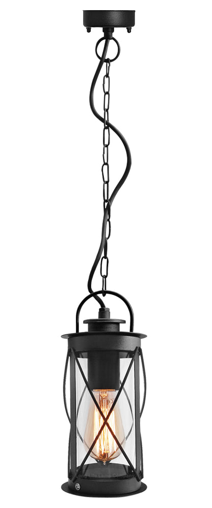 Hanging Lantern Light Black with Chain ZLC013