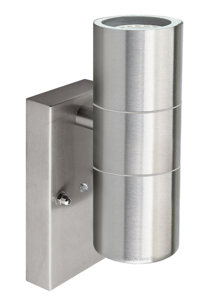 Outdoor Up Down Wall Light Dusk Till Dawn Sensor Stainless Steel Finish ZLC0203DTD