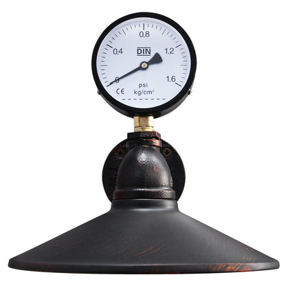 Industrial Water Pipe Wall Light with Pressure Gauge