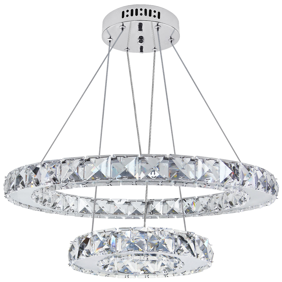 Modern Round LED Ring Chandelier Ceiling Light 24W Cool White 6000K