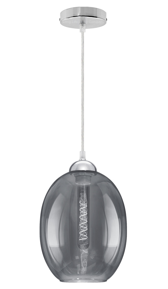 Modern Vintage Oval Glass Ceiling Pendant Light - Free delivery on all orders