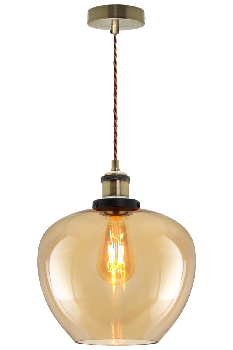 Modern Vintage Glass Globe Pendant Light M0207
