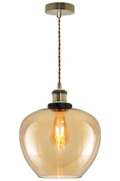 Modern Vintage Glass Globe Pendant Light M0207