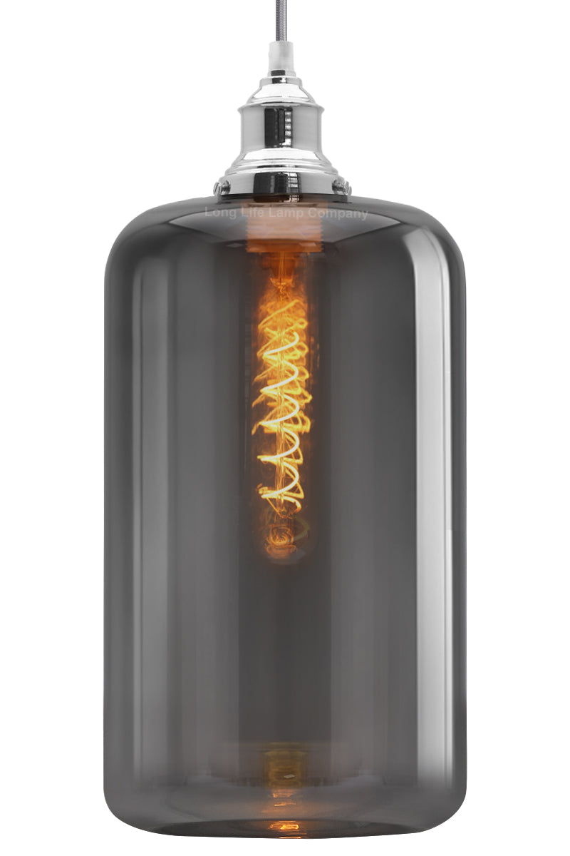 Modern Glass Smokey Grey Pendant Light M0208