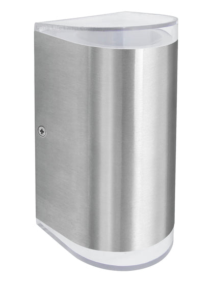 6W LED Outdoor Double Wall Light Warm White Stainless Steel IP54 - Free delivery on all orders