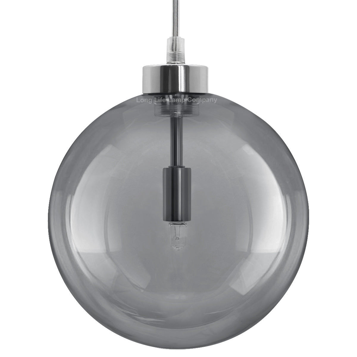 Modern Vintage Ceiling Smoked Grey Globe Pendant Light - Free delivery on all orders