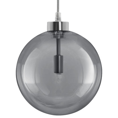Modern Vintage Ceiling Smoked Grey Globe Pendant Light - Free delivery on all orders