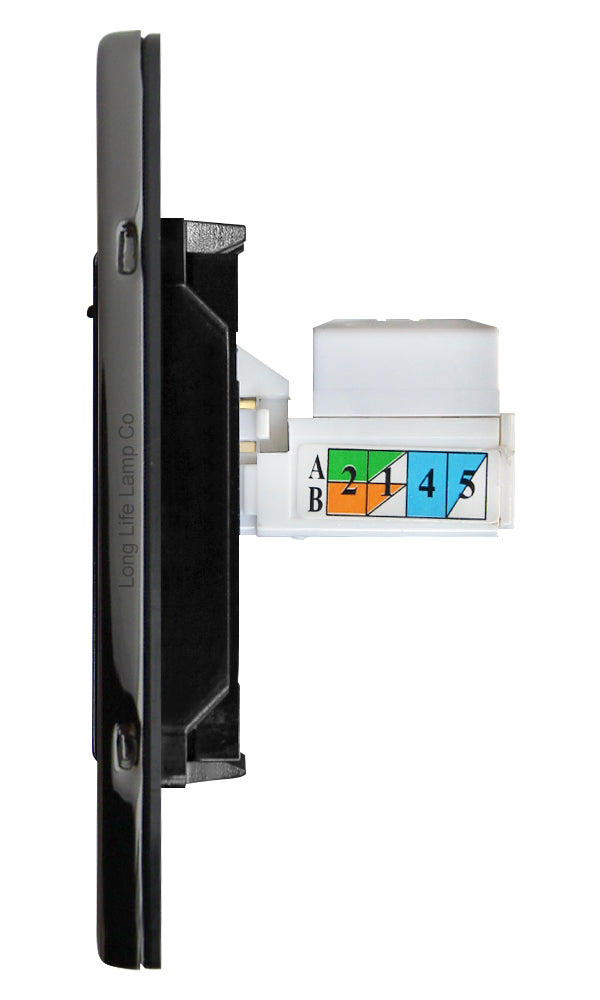 1 Gang Ethernet Port Data Socket CAT 5 Wall Plate Black Nickel Polished N442GME - Free delivery on all orders