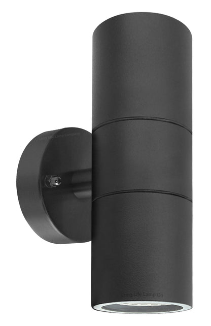 2 X Outdoor Black Double Wall Light