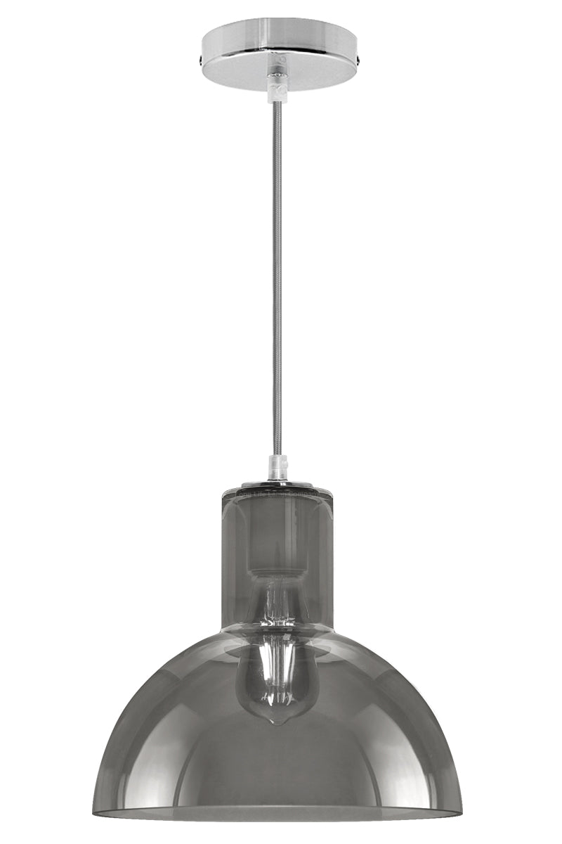 Modern Vintage Ceiling Smoked Grey Glass Pendant Lamp - Free delivery on all orders