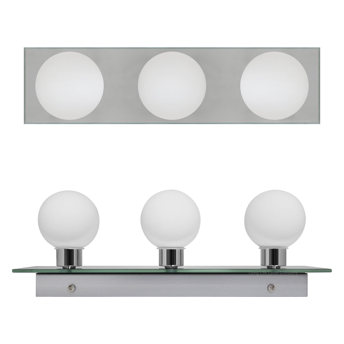 Modern IP44 Opaque 3 Globe Bathroom Mirror Light