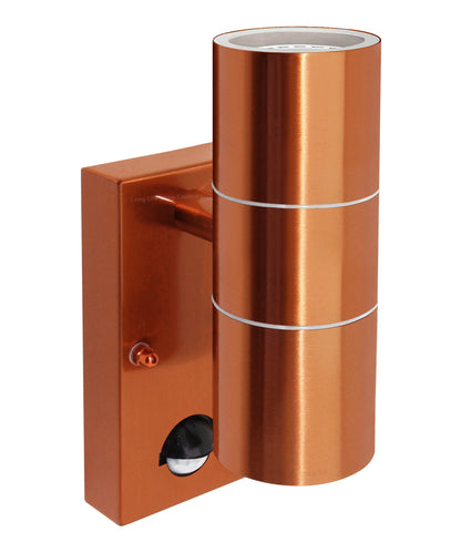PIR Copper Outdoor Wall Light GU10 2x35W IP44 Motion Sensor - Free delivery on all orders