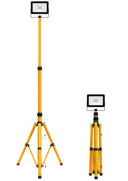 30W LED Floodlight Tripod Stand Job Site Work Light IP65