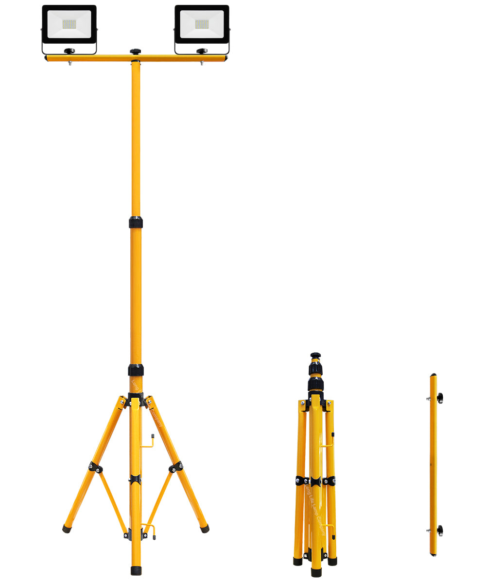 30W LED Twin Floodlight Tripod Stand IP65 Job Site Light - Free delivery on all orders