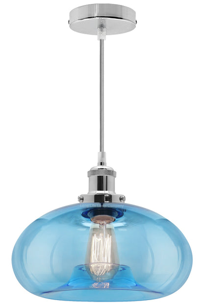 Modern Vintage Blue Glass Dome Ceiling Pendant Lamp M0237